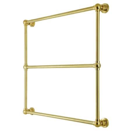 Kingston Brass 36" x 32" Wall Mount Towel Rack, Brushed Brass DTM32363BB